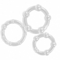 Anello Fallico Stay Hard - Three Rings - Clear