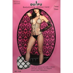 Tuta Sexy Catsuit a Rete Grigliata Misura Unica