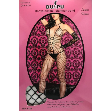 TUTA SEXY CATSUIT A RETE GRIGLIATA MISURA UNICA