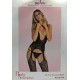 BODYSTOCKING TUTA SCOLLATA NERA TAGLIA UNICA