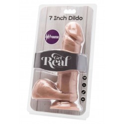 Vibratore Realistico Get Real Cock 7 Inch W/ Balls Flesh Vibr.