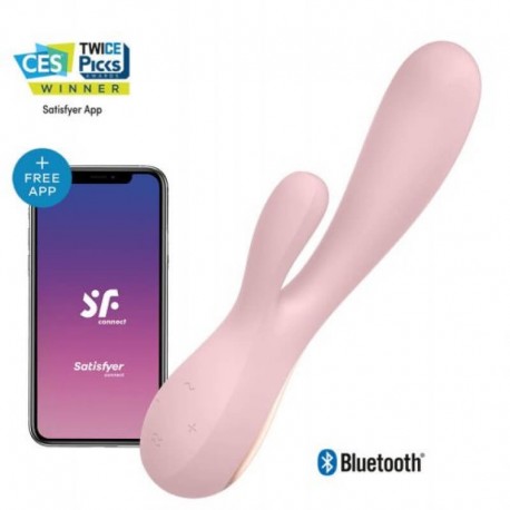 Vibratore Vaginale con Stimolatore Mono Flex mauve incl. Bluetooth and App